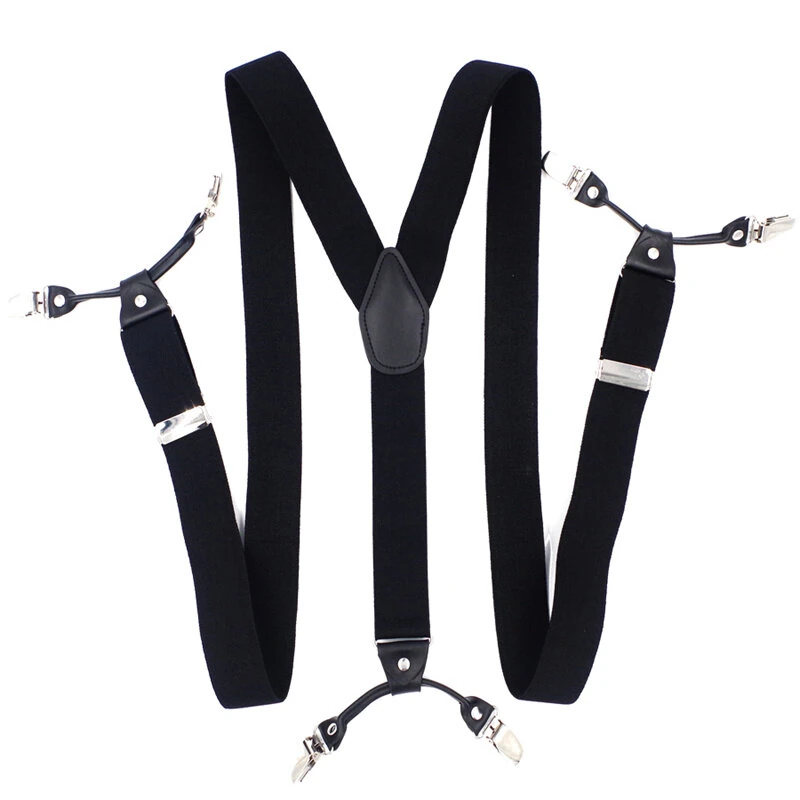 (image for) Men's Suspender Business Trousers Strap Clips Braces Vintage Casual Suspensorio Trousers Six-clip Shoulder Straps